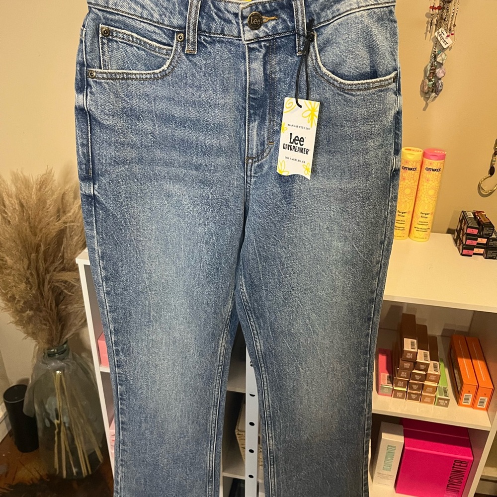 NWT Daydreamer x Lee High Rise Crop Boot Blue Jeans - Picture 9 of 12